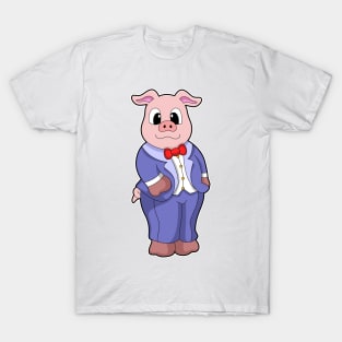 Pig as Groom with Suit T-Shirt